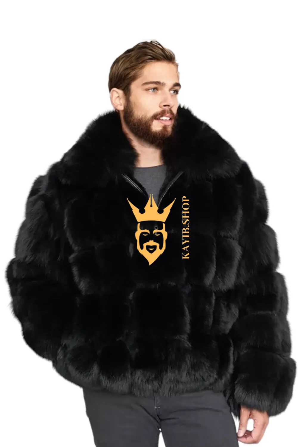 Luxury Black Fox Fur Parka for Men: Embrace Winter in Style