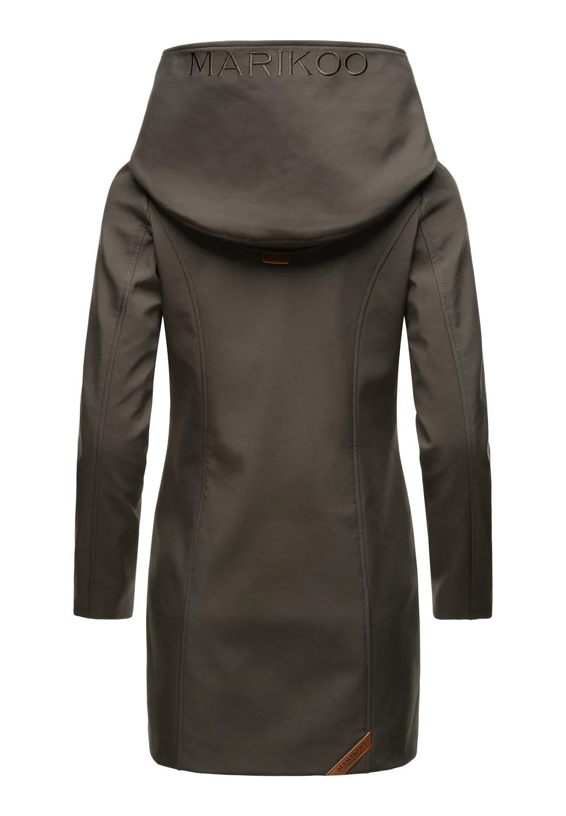 Marikoo parka with raised collar, dark gray