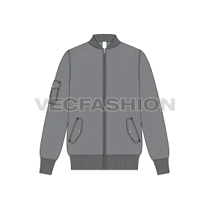 Mens Bomber Jacket Vector