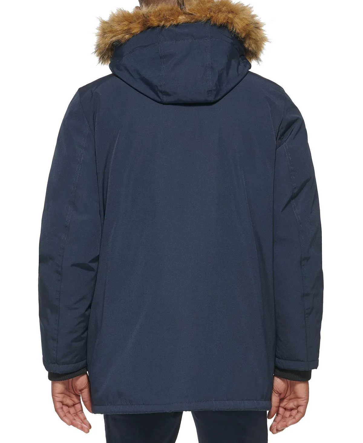 Men's parka with faux fur jacket on the hood created for Macy's Club Room, blue