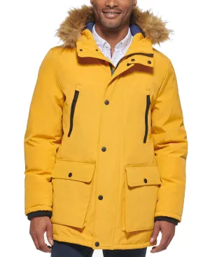 Men's parka with faux fur jacket on the hood created for Macy's Club Room