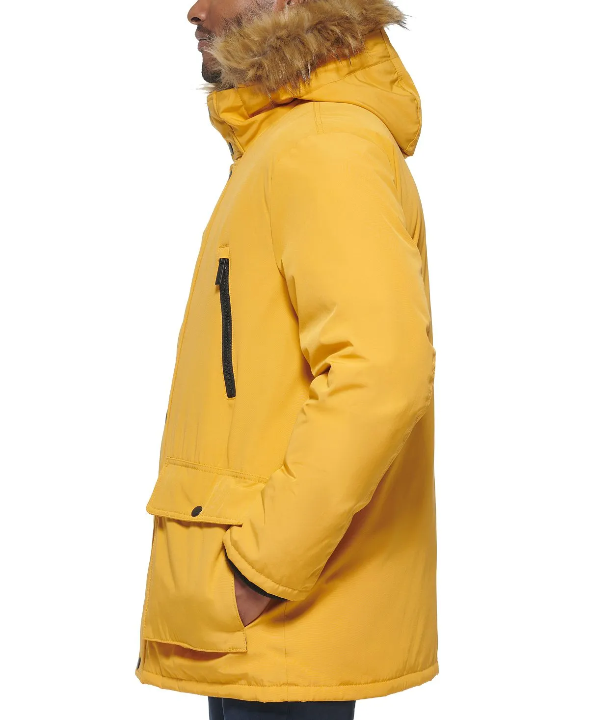 Men's parka with faux fur jacket on the hood created for Macy's Club Room