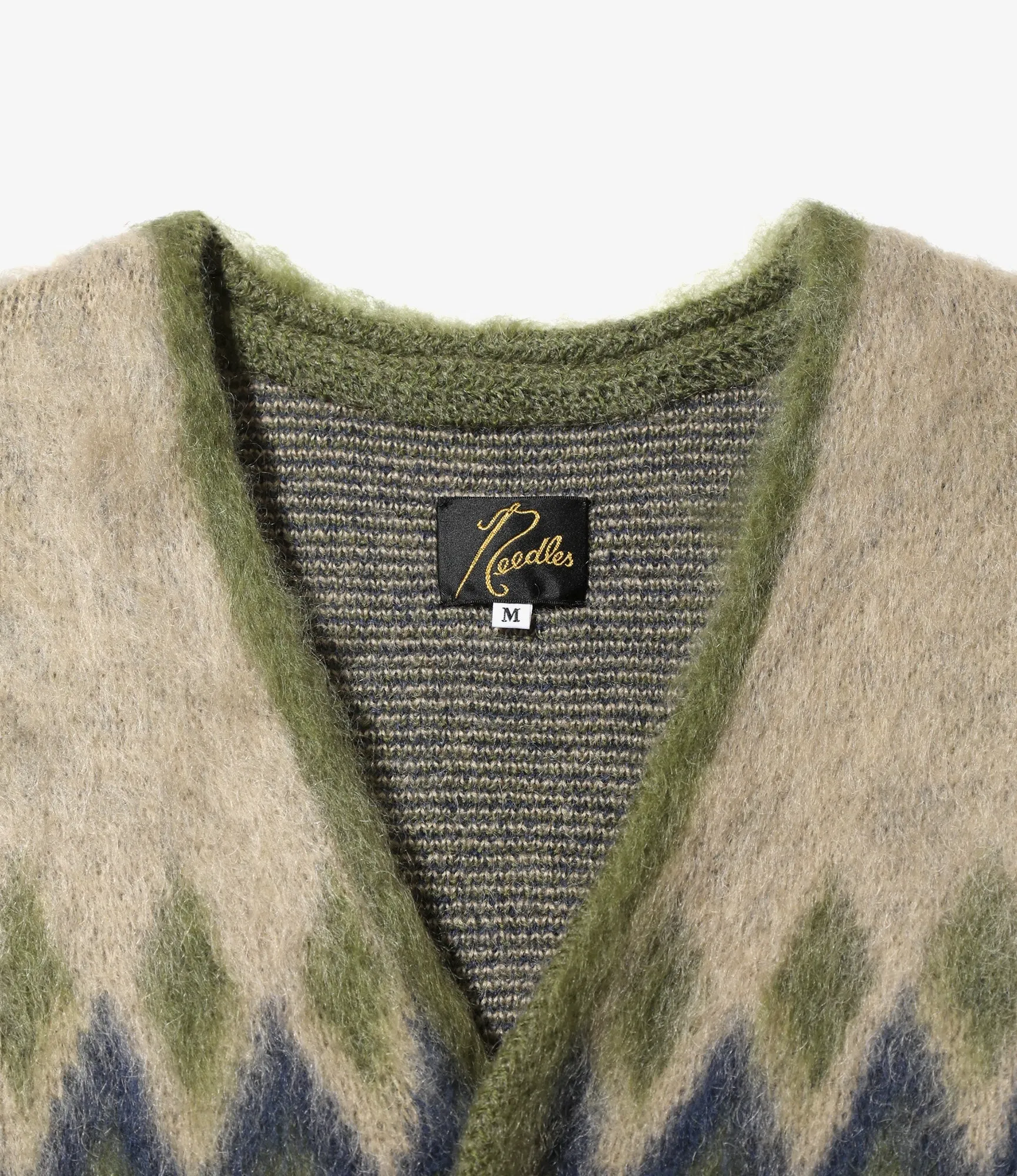 Mohair Cardigan – Olive Diamond