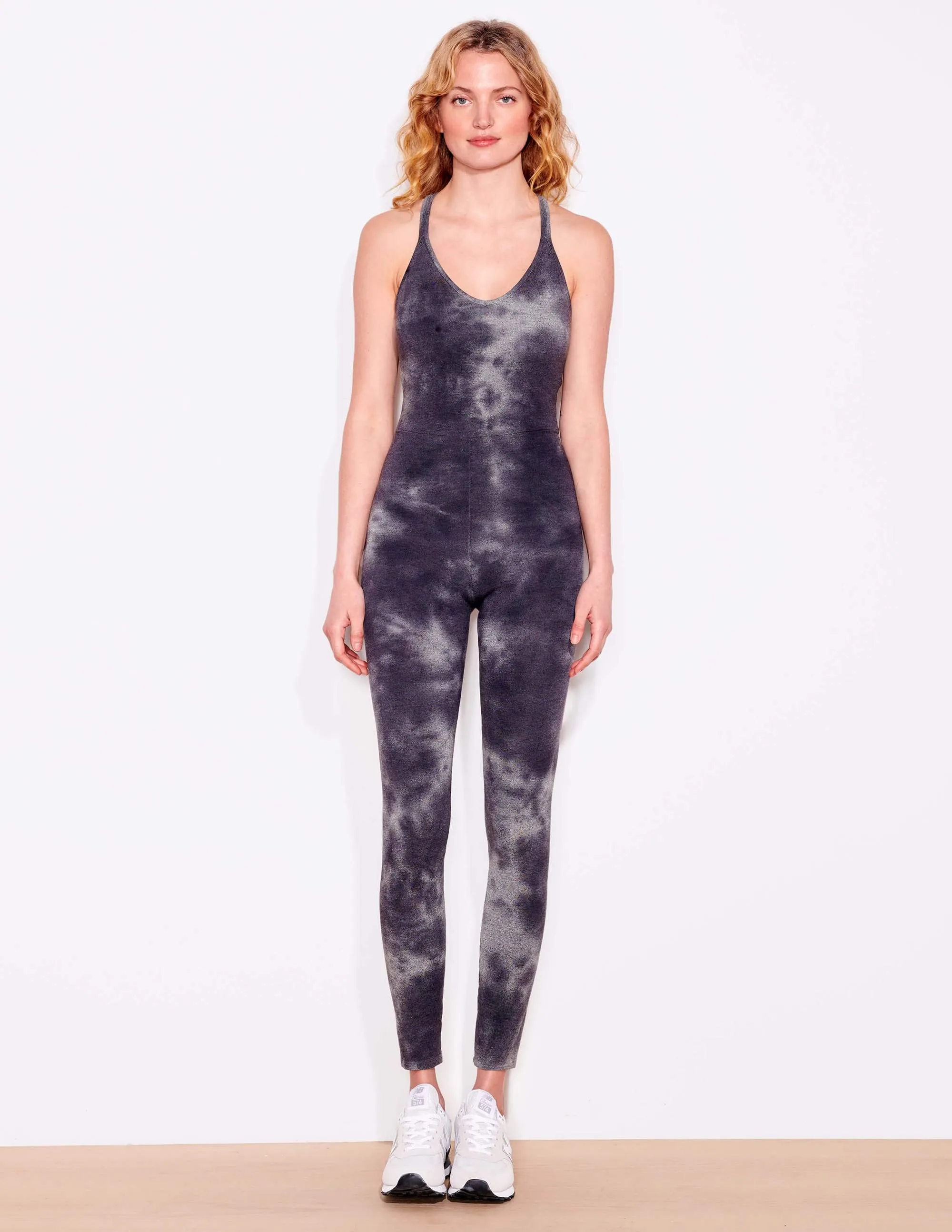 Monochrome Bodysuit, Charcoal Tie Dye