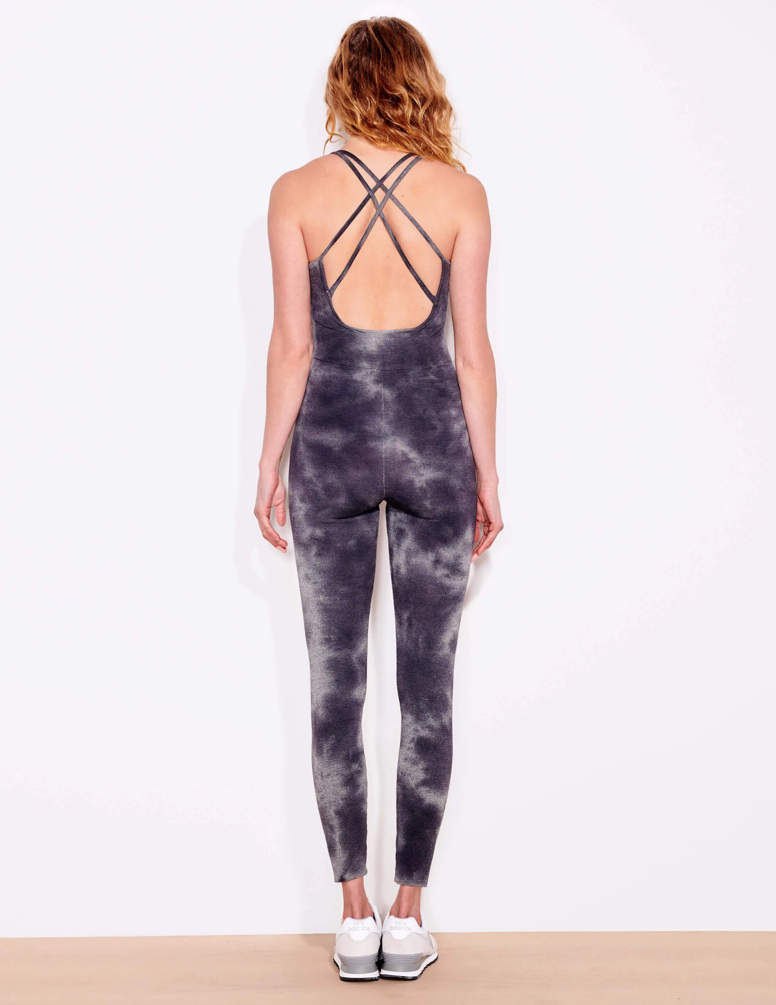 Monochrome Bodysuit, Charcoal Tie Dye