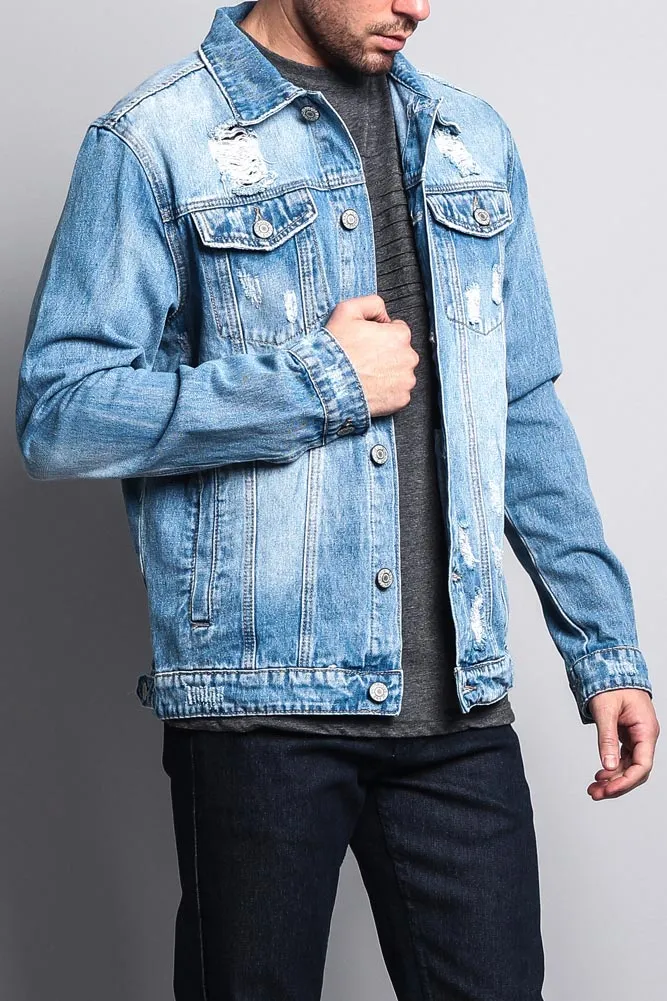 Premium Distressed Denim Jacket