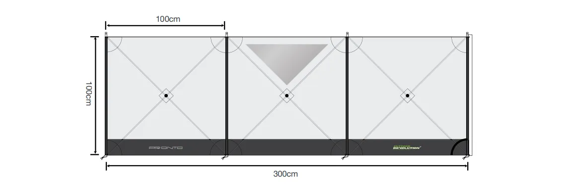 Pronto Compact 3 panel windbreak