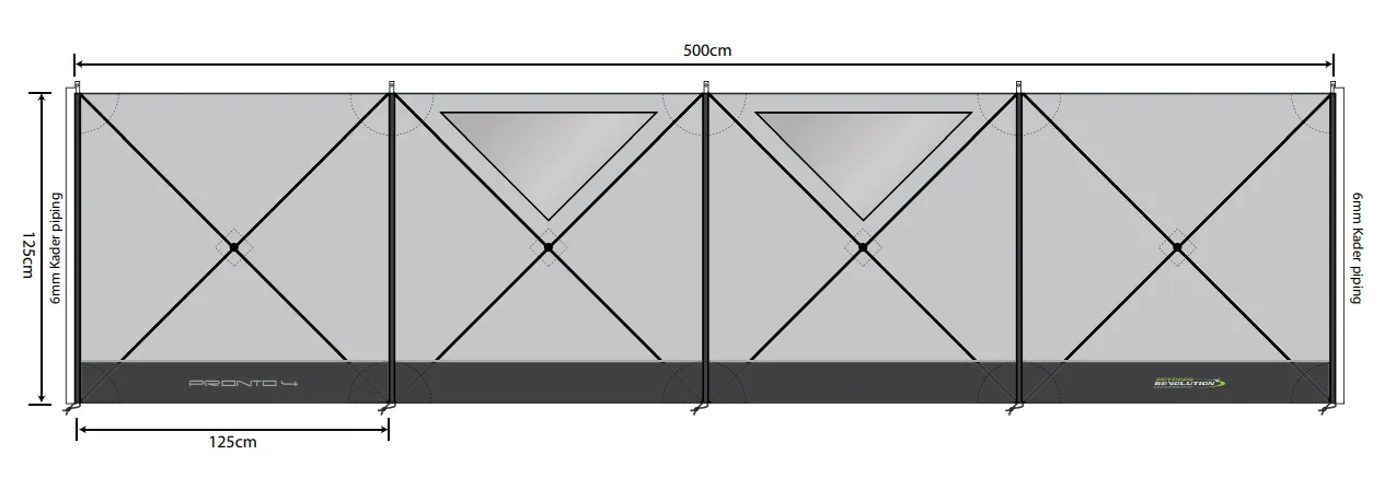 Pronto Compact 4 panel windbreak