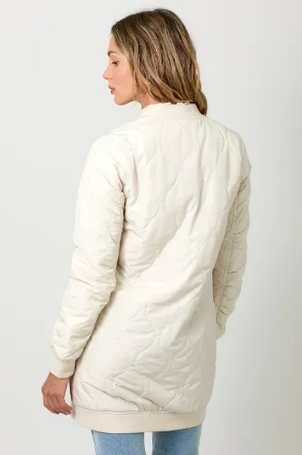 Quilted Long Bomber Jacket