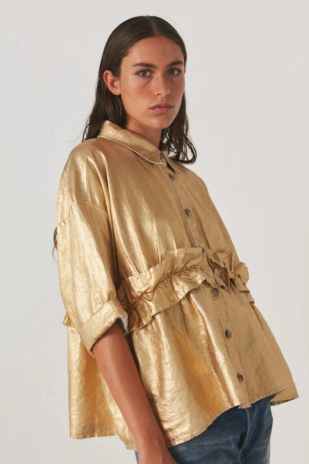 Rabens Saloner Paige Jacket in Gold