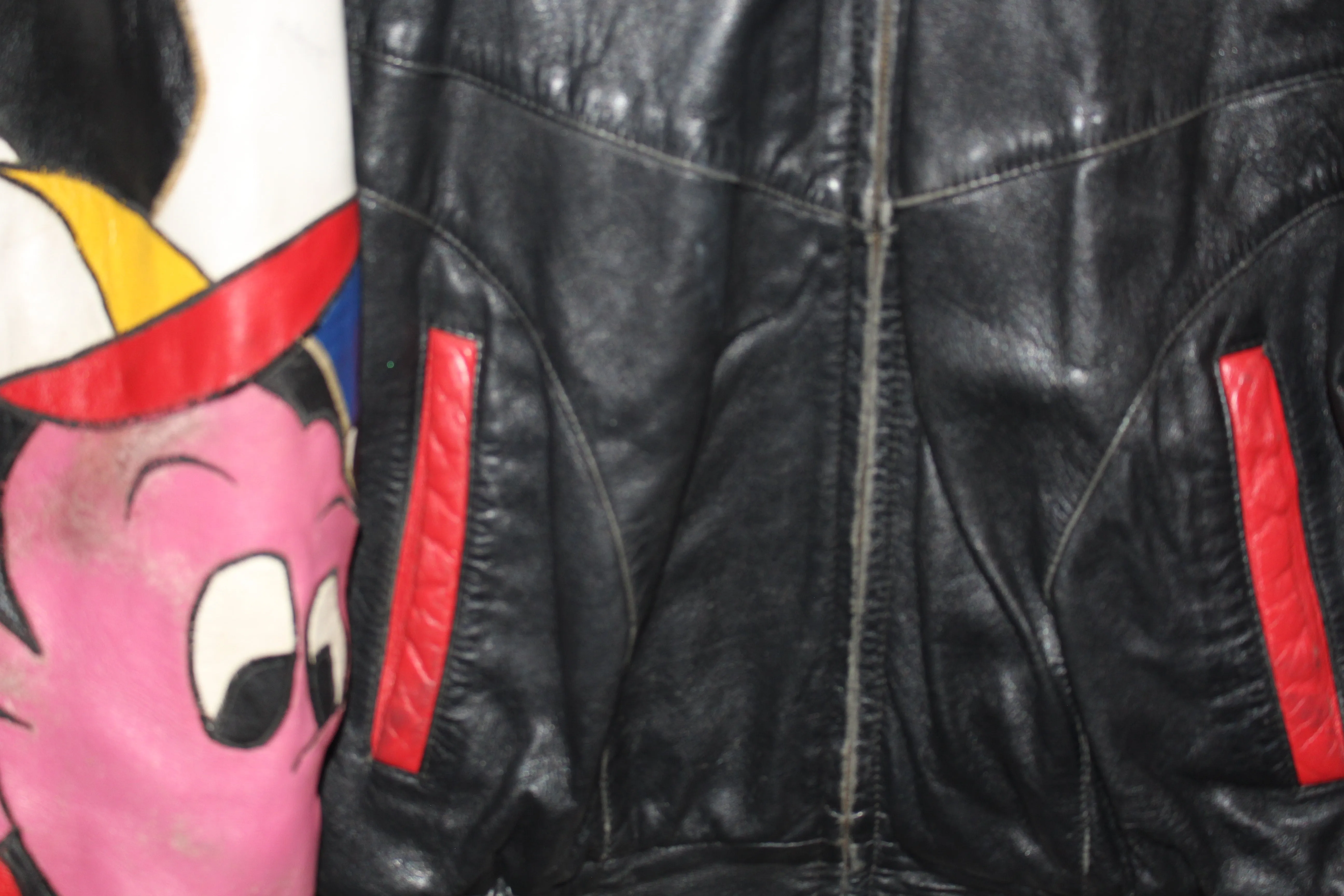 Rare Mickey Mouse Baseball Leather Jacket (S)