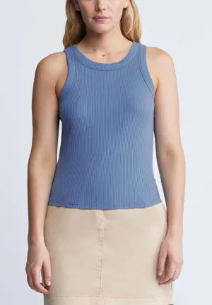 Regine Women’s Ribbed Tank Top in Riviera Blue - KT0119P