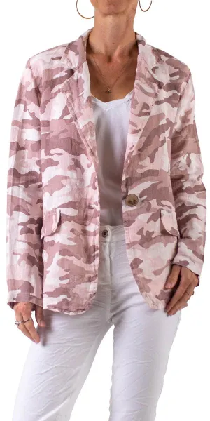 Sabrina Camo Linen Blazer