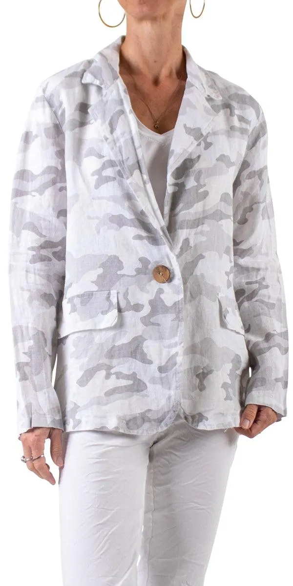 Sabrina Camo Linen Blazer