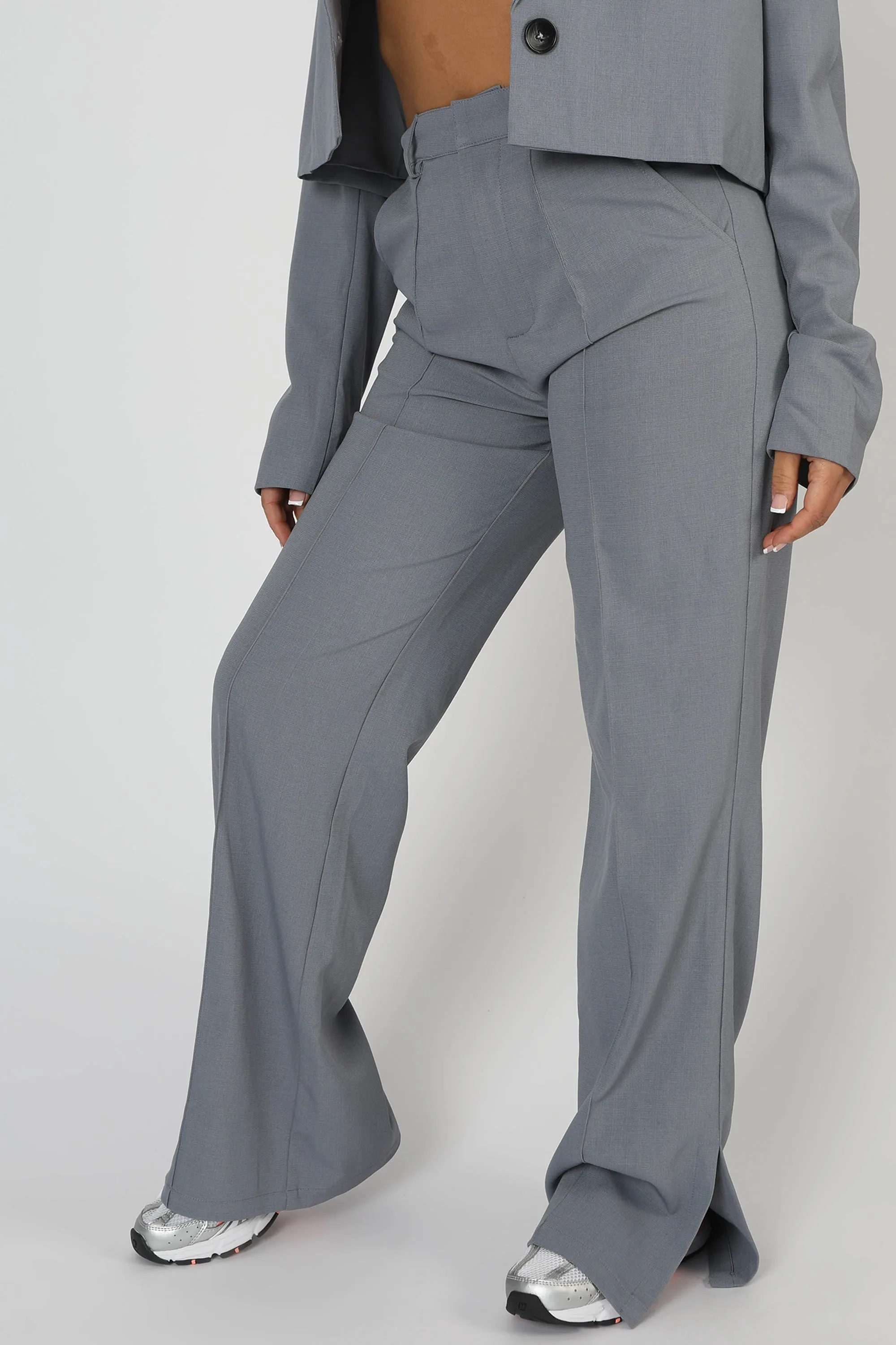 Seam Detail Relaxed Trouser Grey