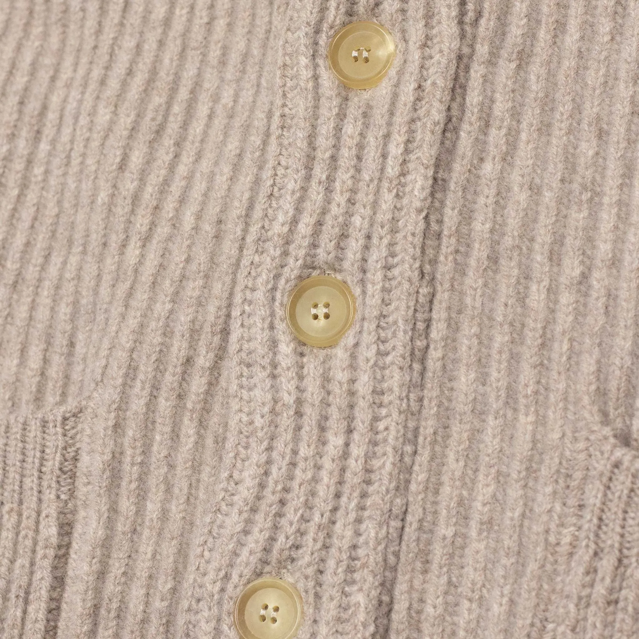 Shawl collar 4-ply cardigan jacket in Cobble beige supergeelong lambswool