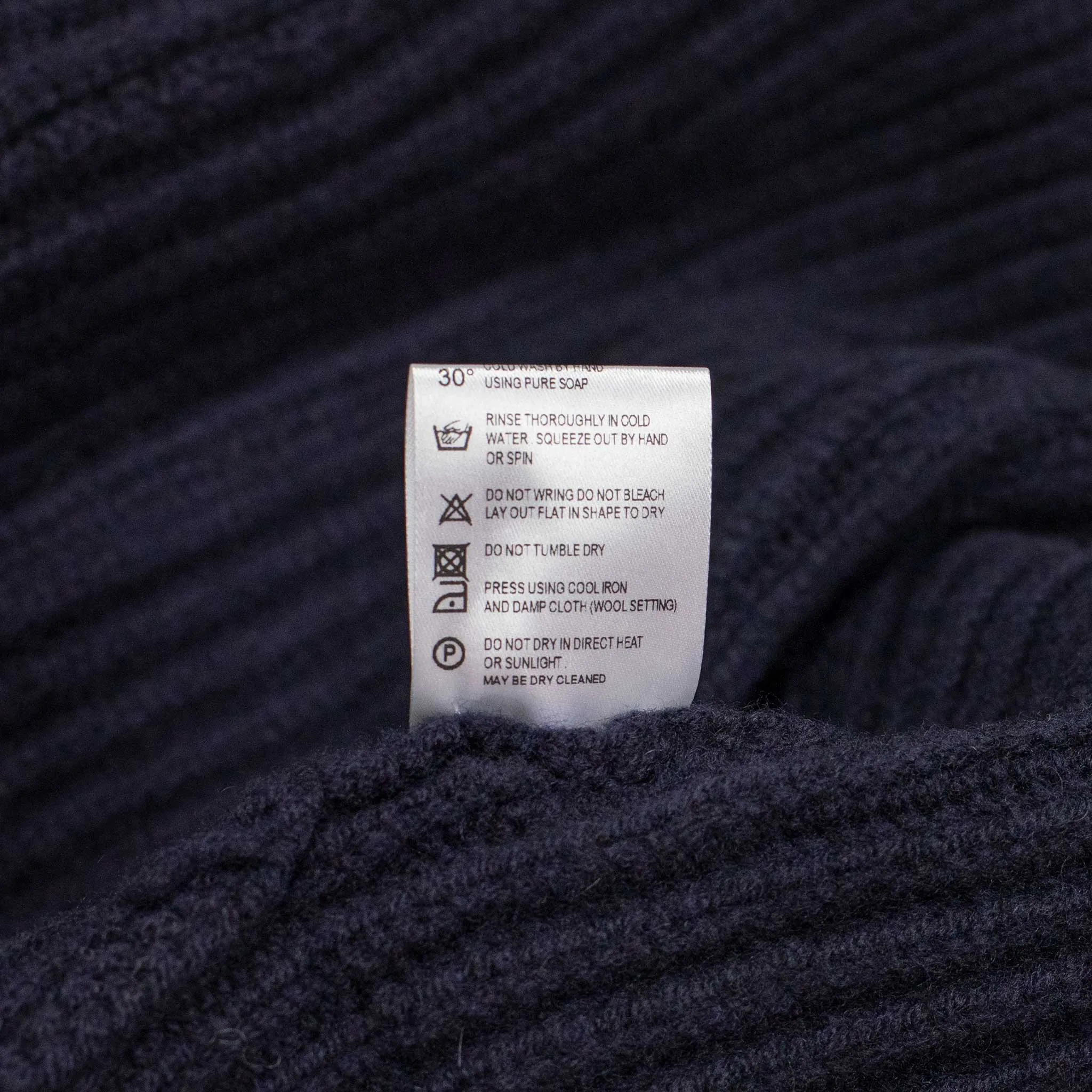 Shawl collar 4-ply cardigan jacket in Dark Navy supergeelong lambswool