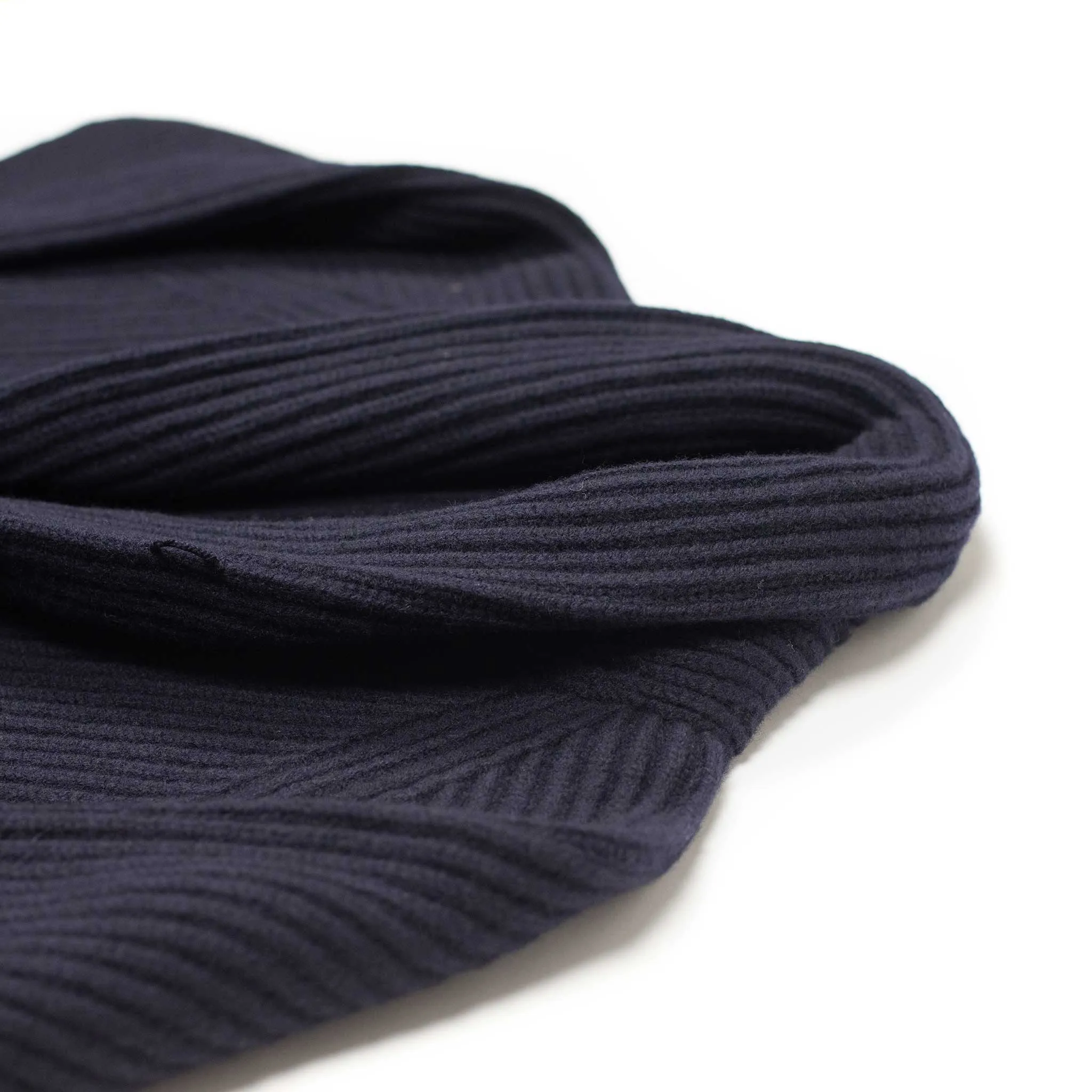 Shawl collar 4-ply cardigan jacket in Dark Navy supergeelong lambswool