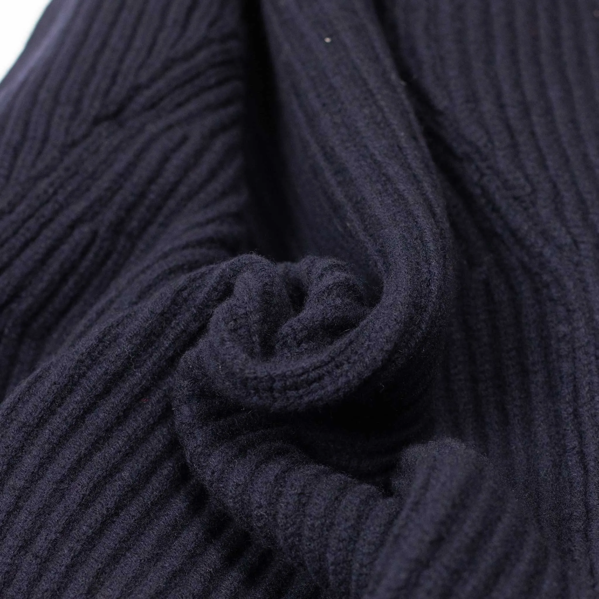 Shawl collar 4-ply cardigan jacket in Dark Navy supergeelong lambswool