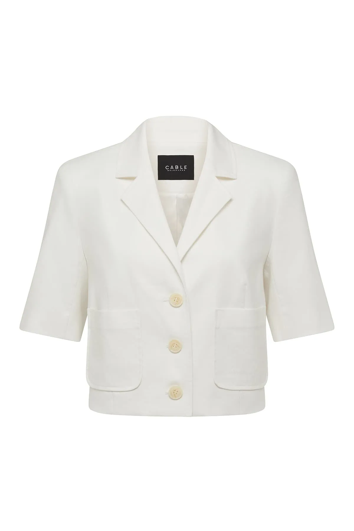 Short Sleeve Blazer - White