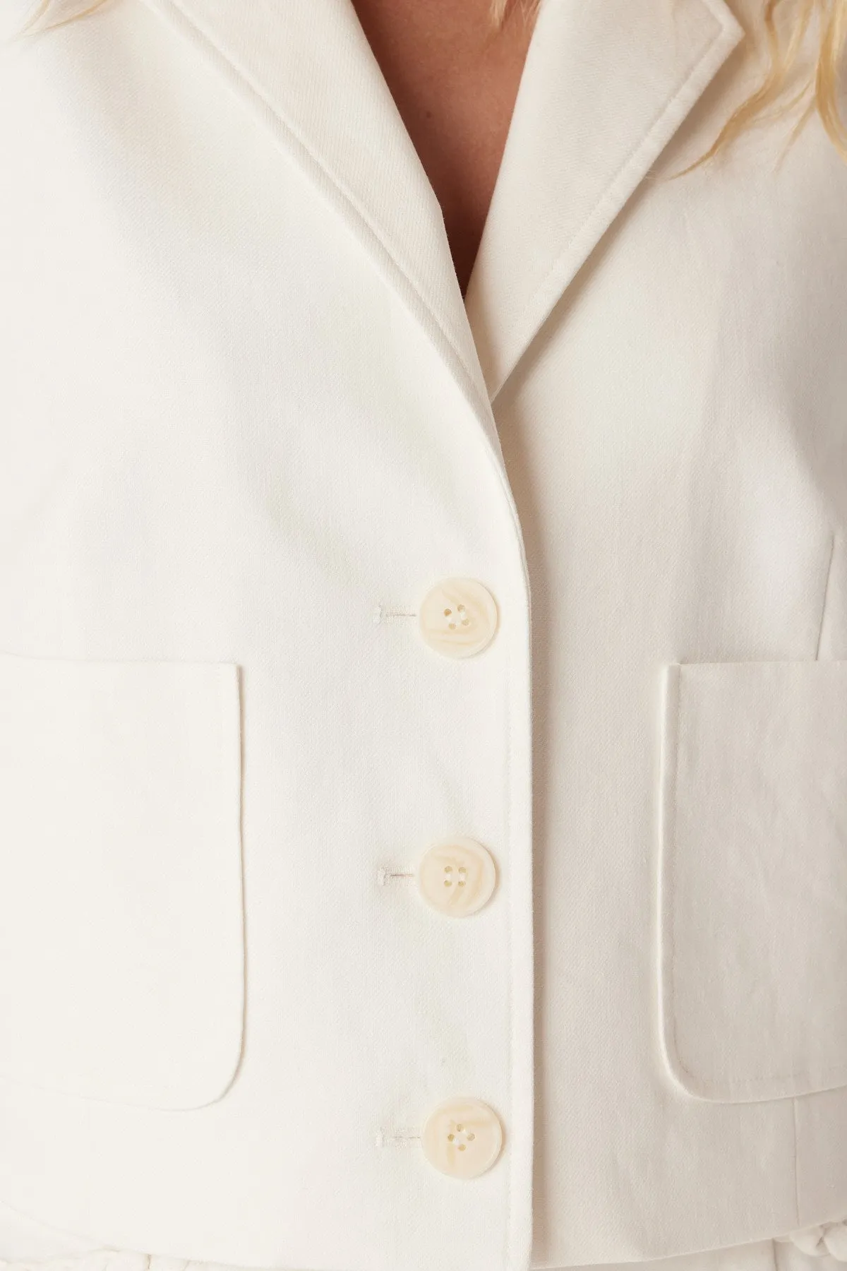 Short Sleeve Blazer - White