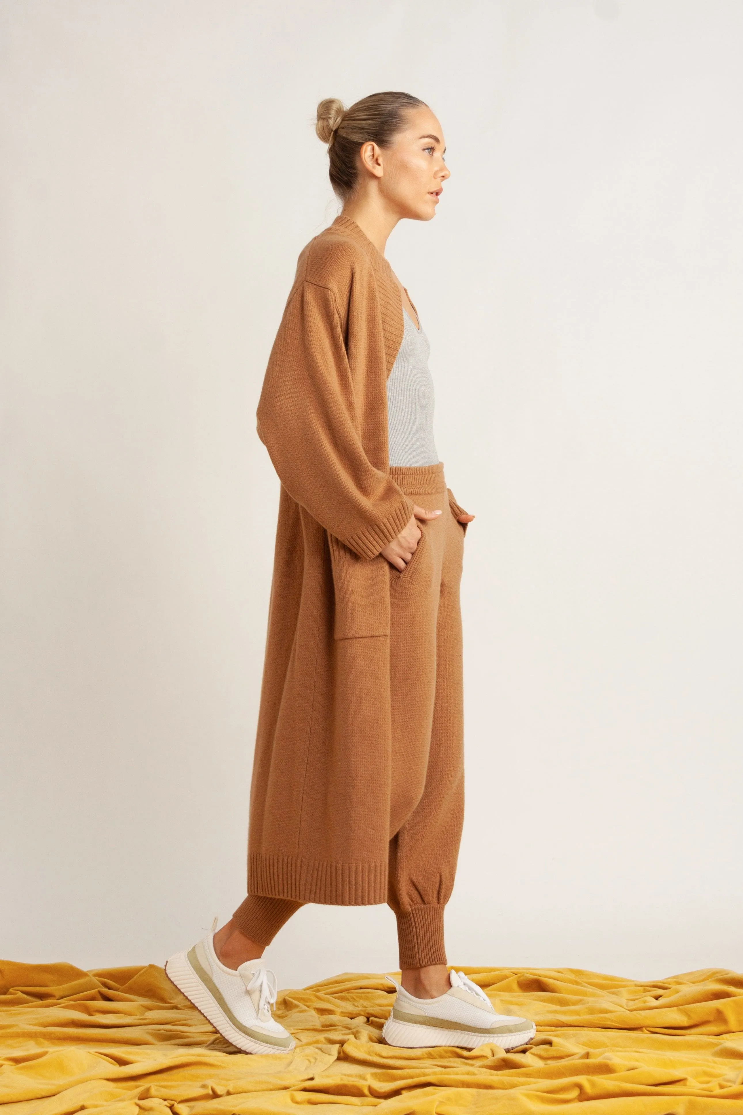 Sidney Wool-Cashmere Longline Cardigan