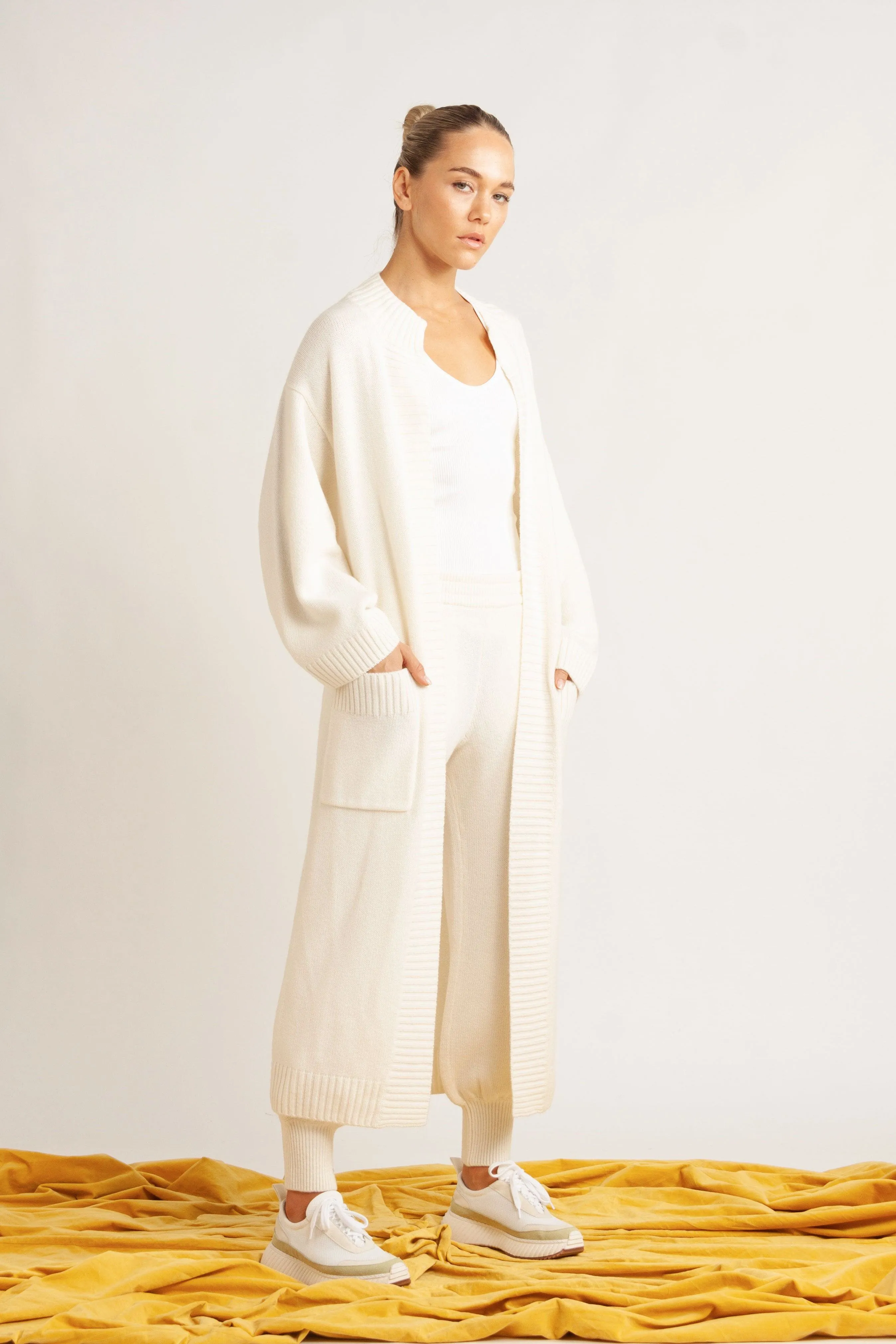 Sidney Wool-Cashmere Longline Cardigan