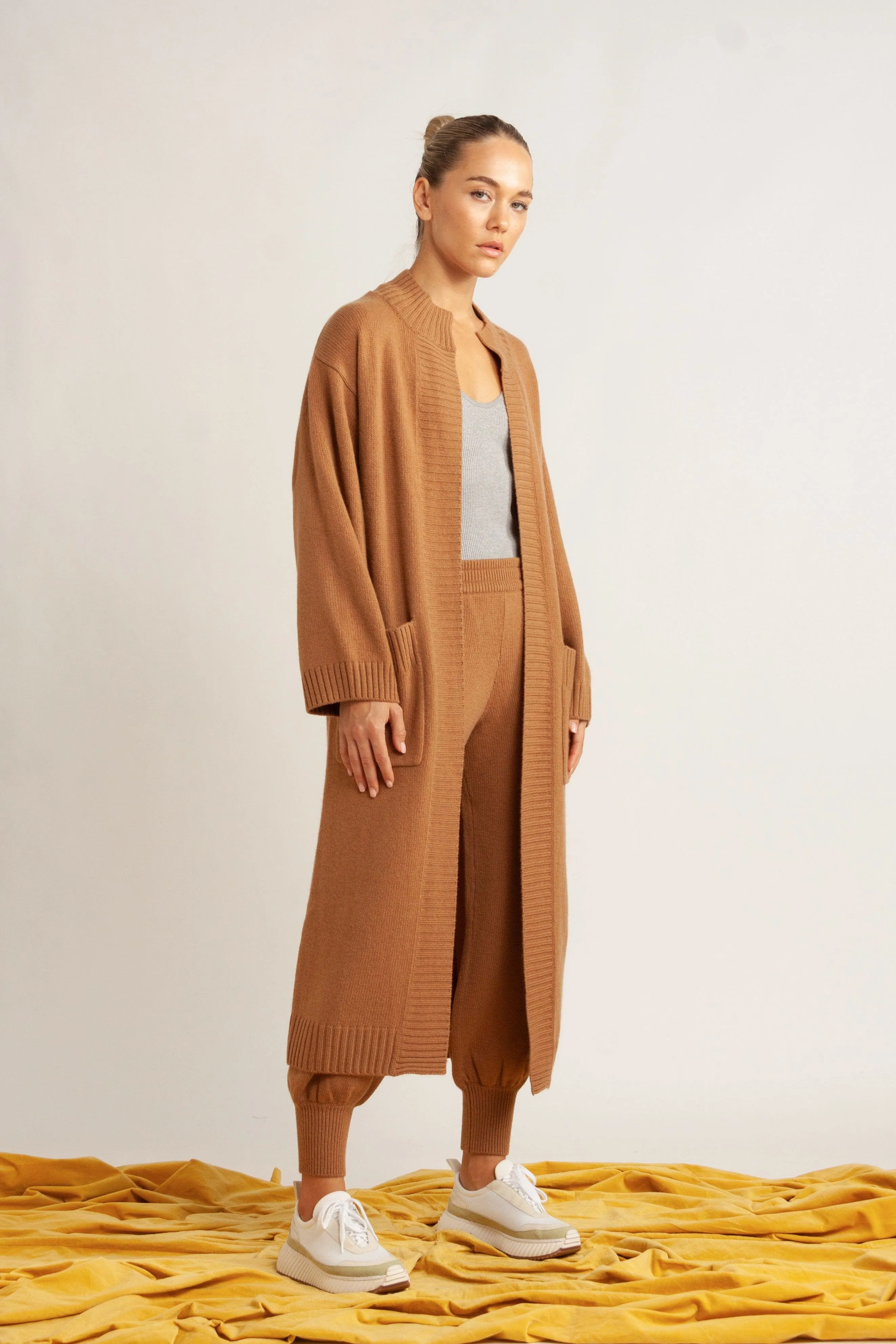 Sidney Wool-Cashmere Longline Cardigan