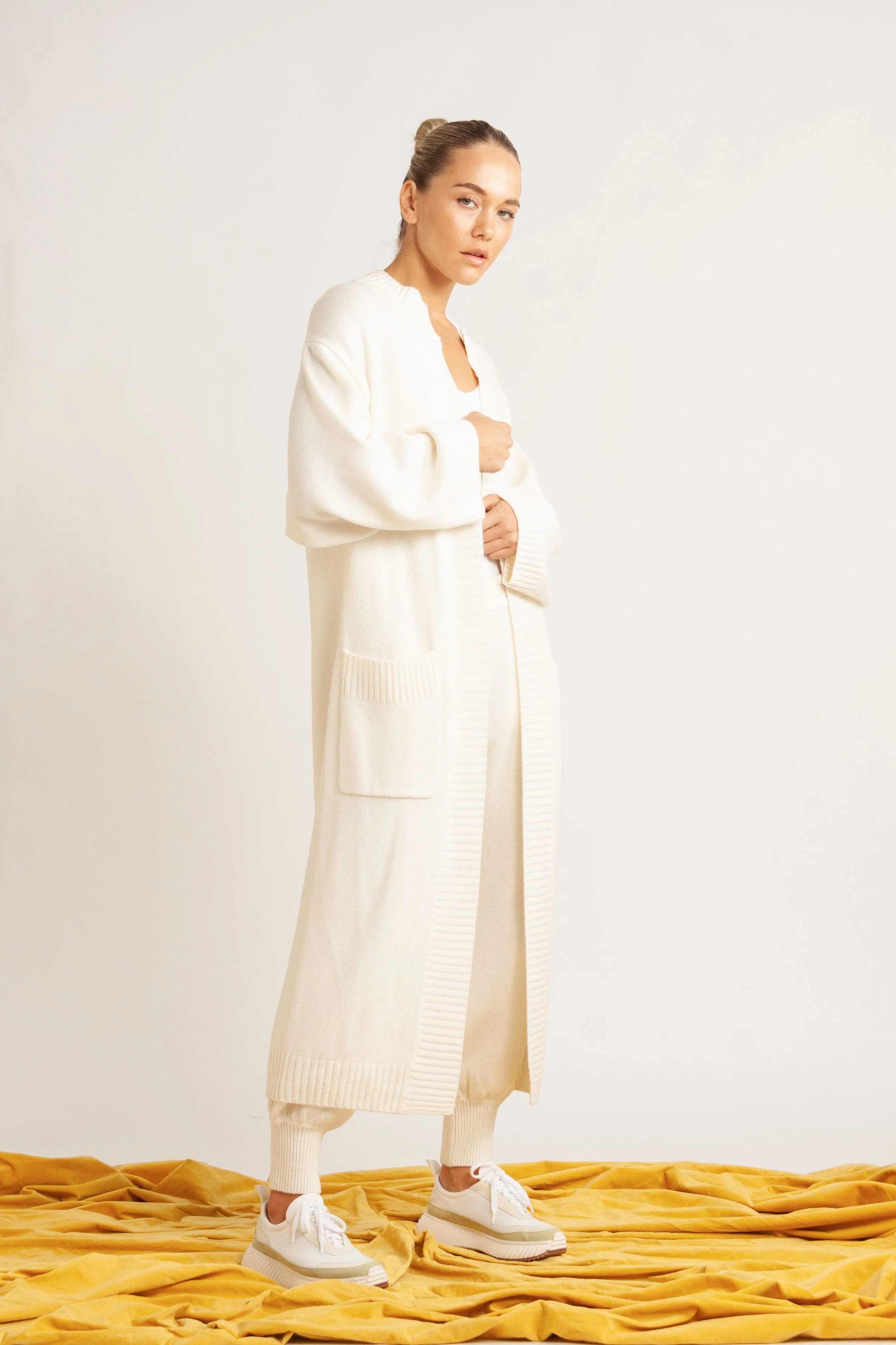 Sidney Wool-Cashmere Longline Cardigan