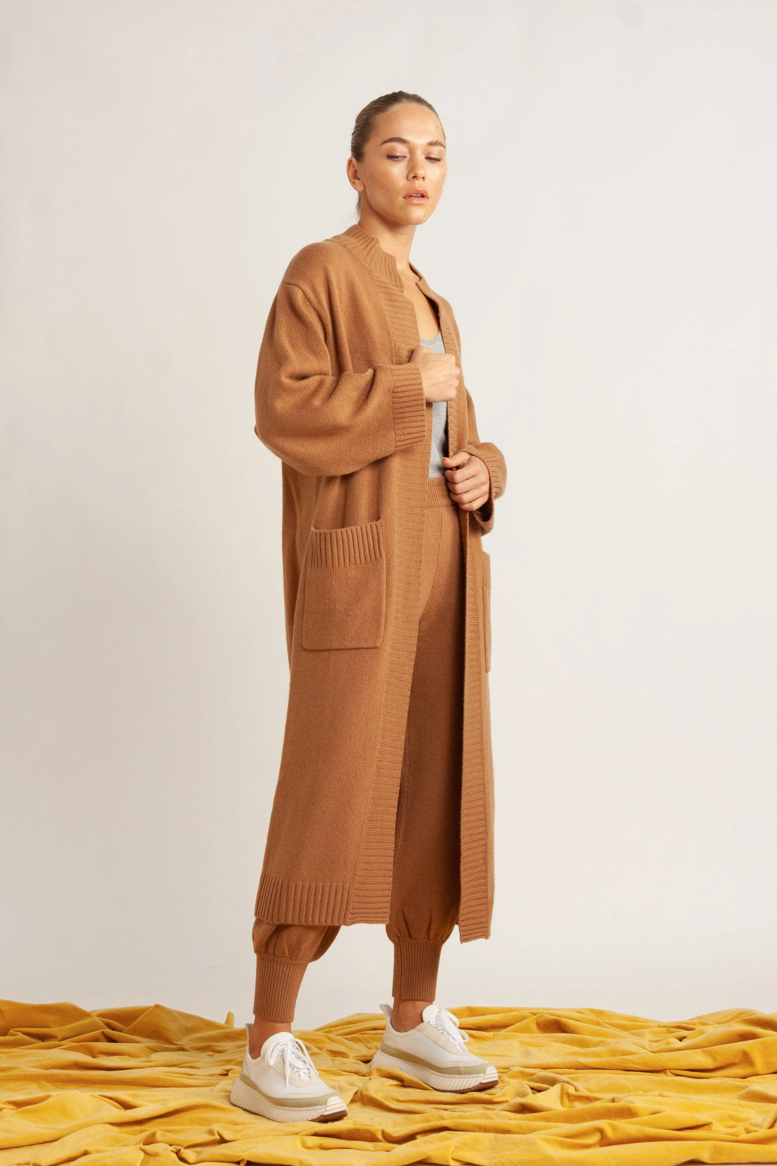 Sidney Wool-Cashmere Longline Cardigan