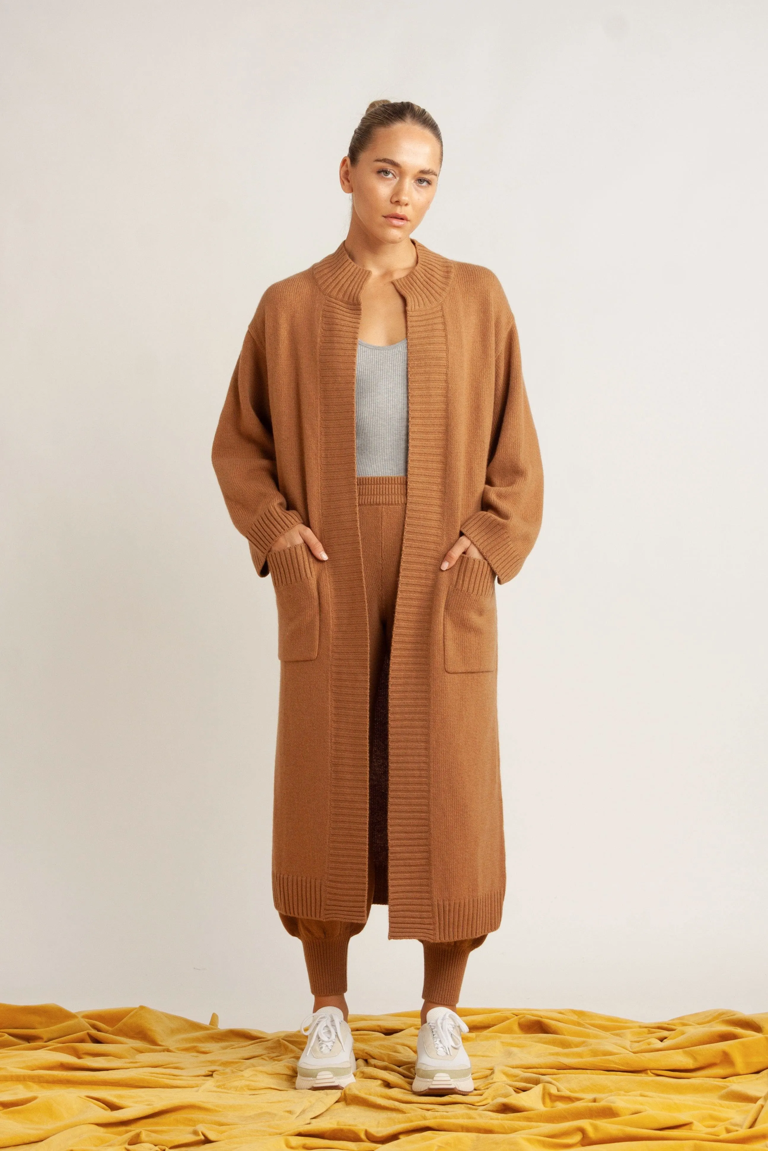 Sidney Wool-Cashmere Longline Cardigan