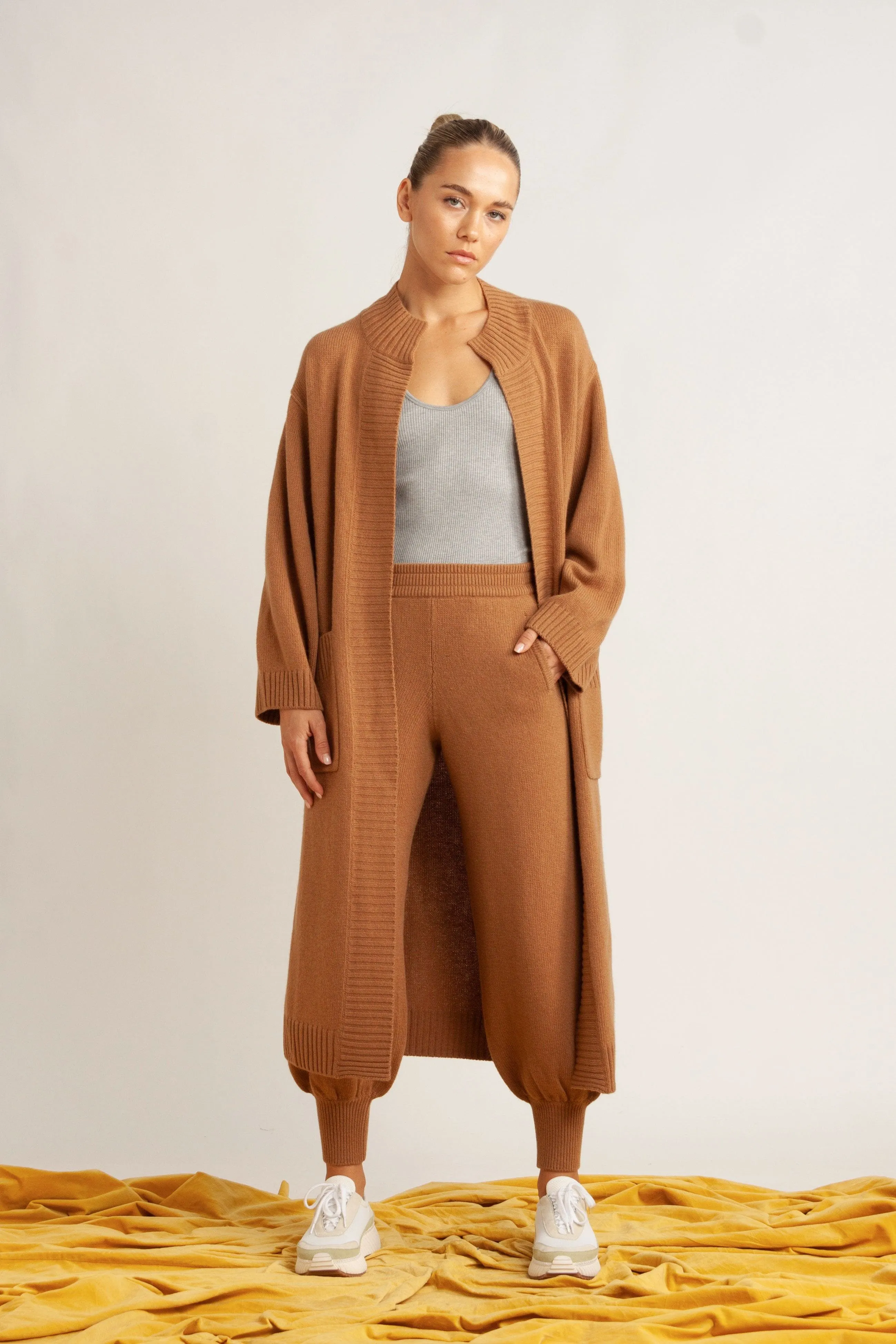 Sidney Wool-Cashmere Longline Cardigan