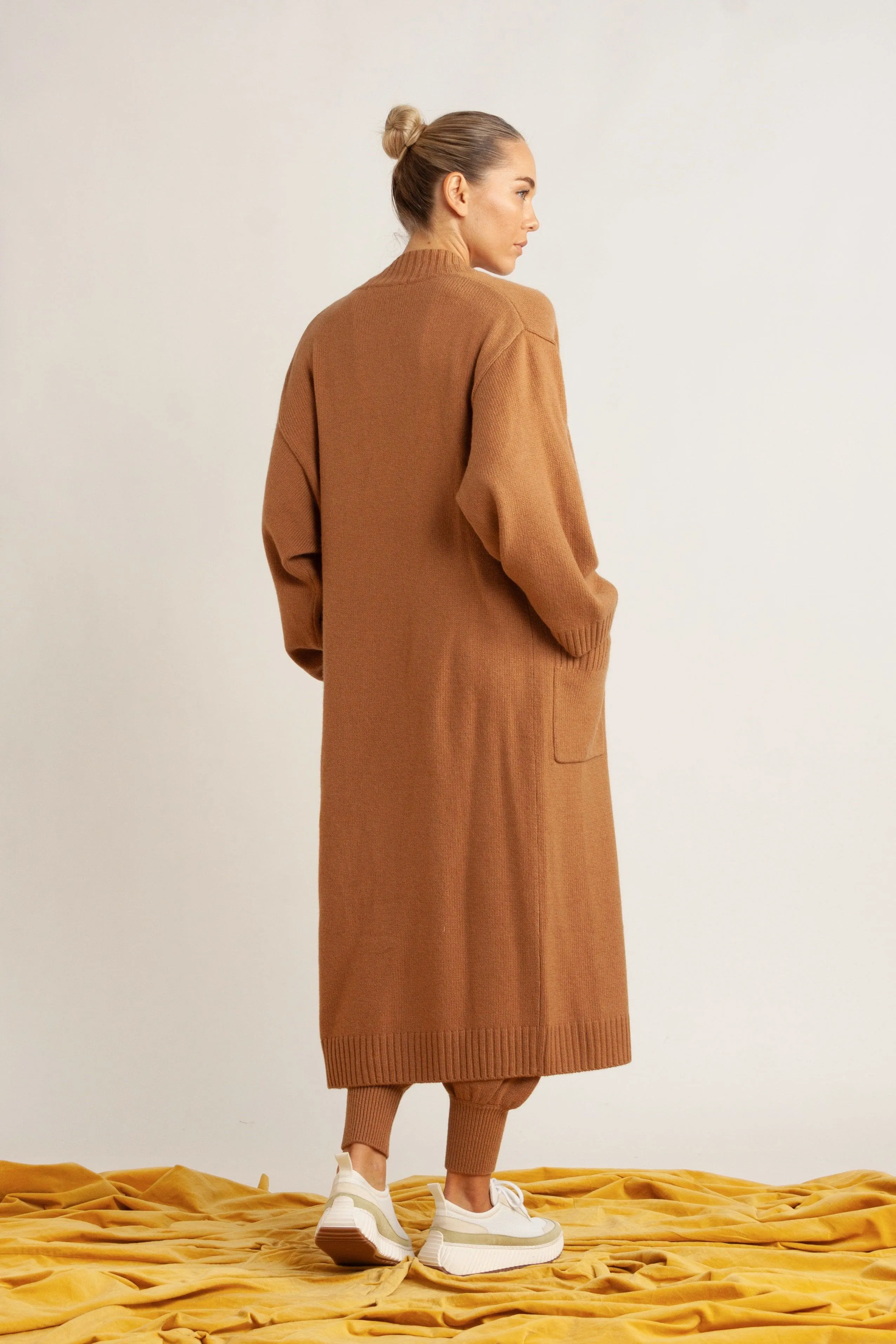 Sidney Wool-Cashmere Longline Cardigan