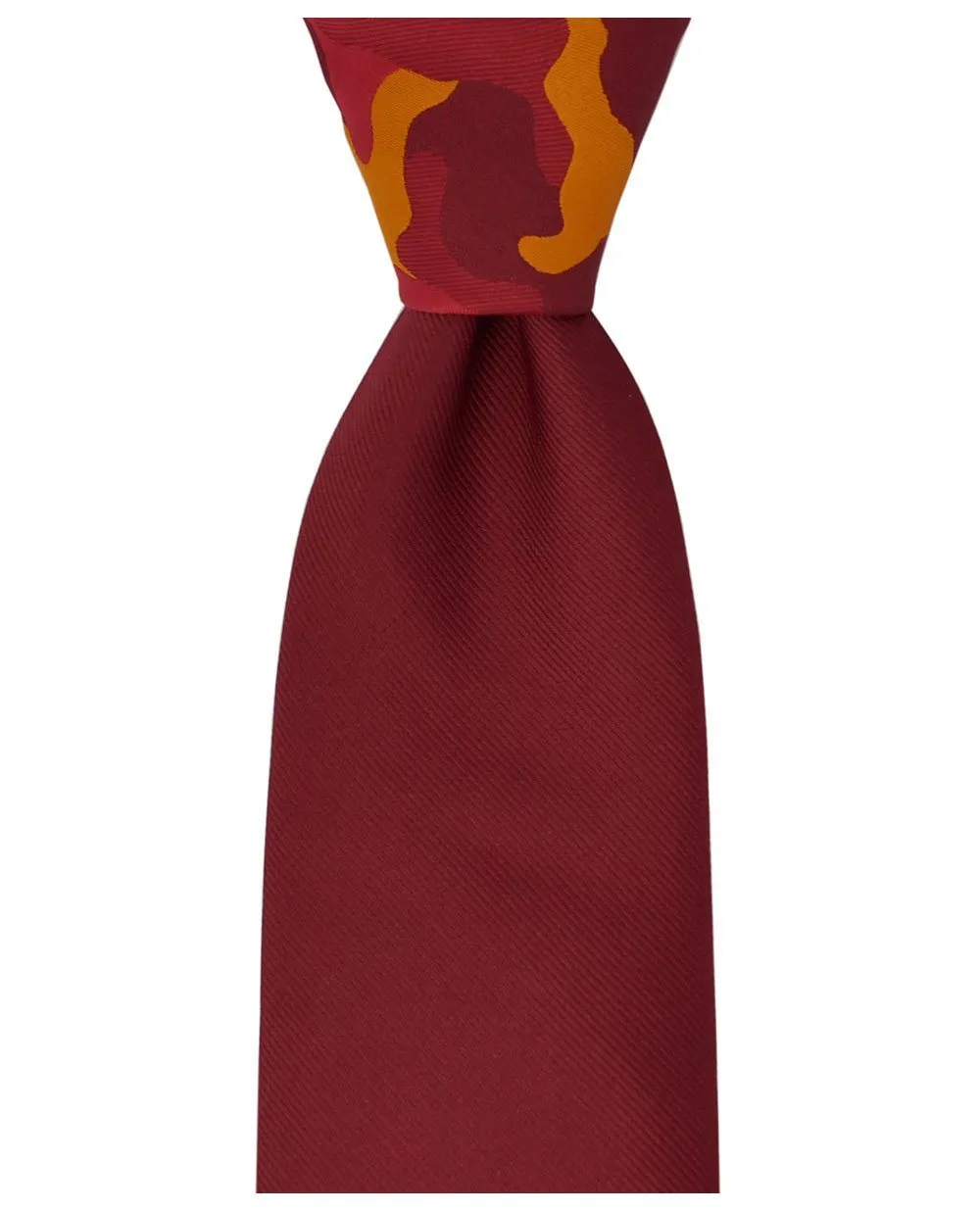 Solid Red Contrast Knot Tie Set by Paul Malone