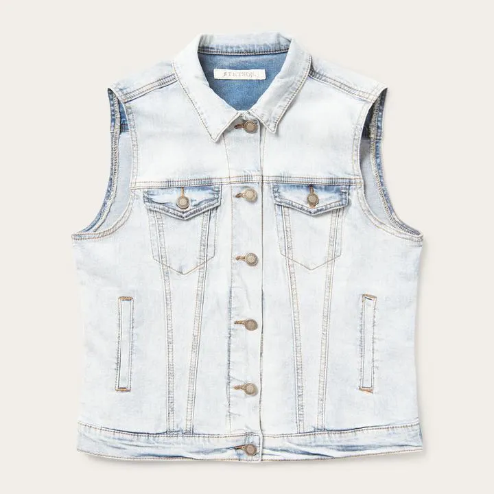 Stetson Womens Light Wash Denim Vest