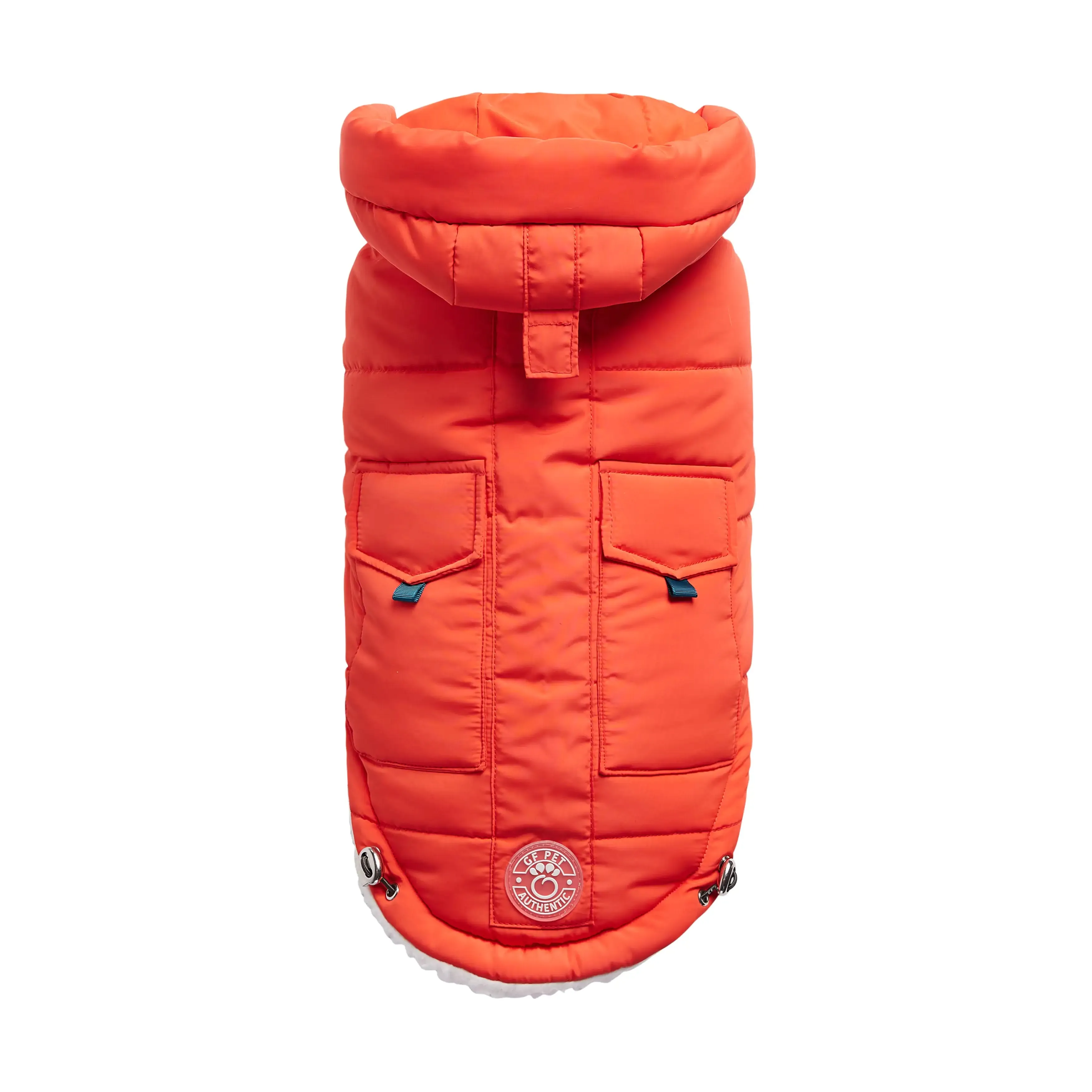 Super Puff Parka, Dog Coat, Popcorn Sherpa Lining - Orange