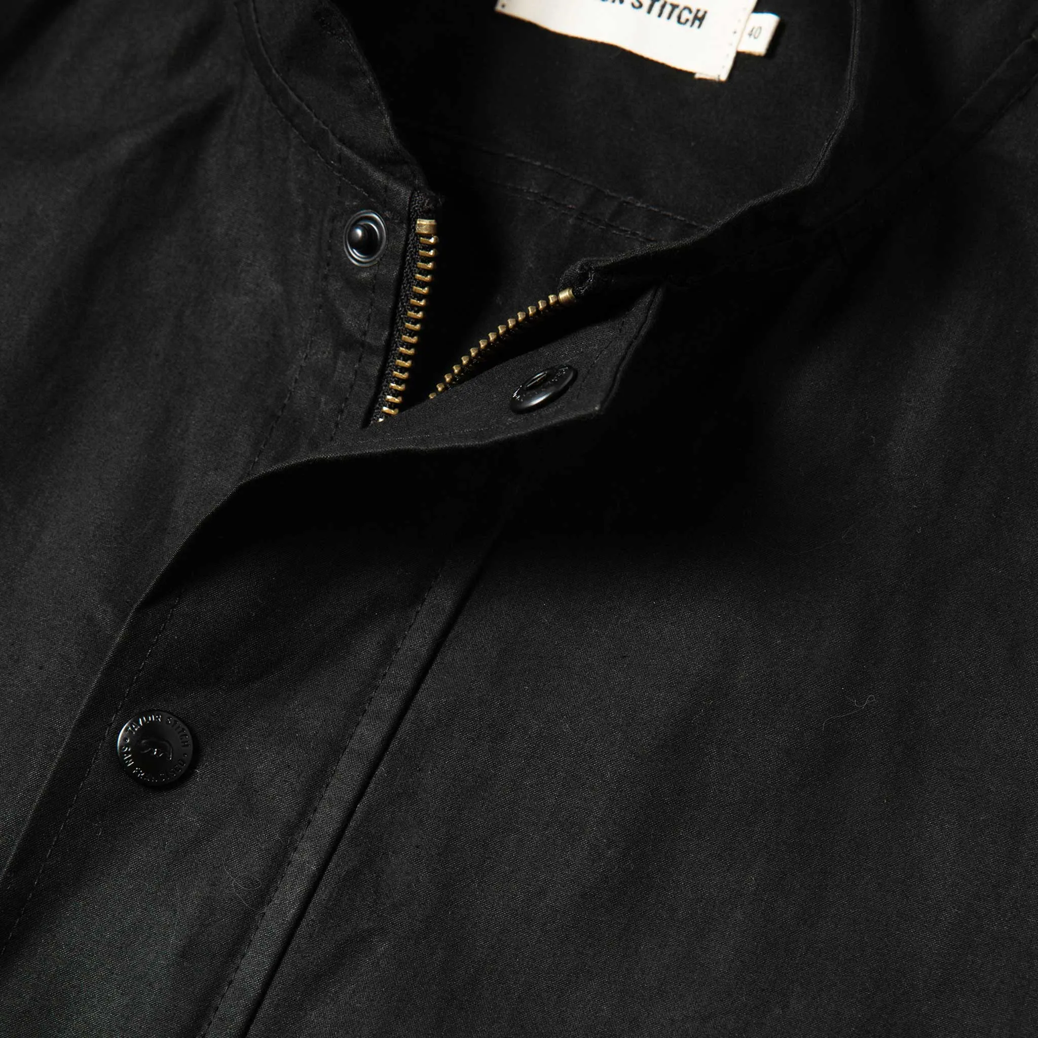 The Bomber Jacket in Black Dry Wax