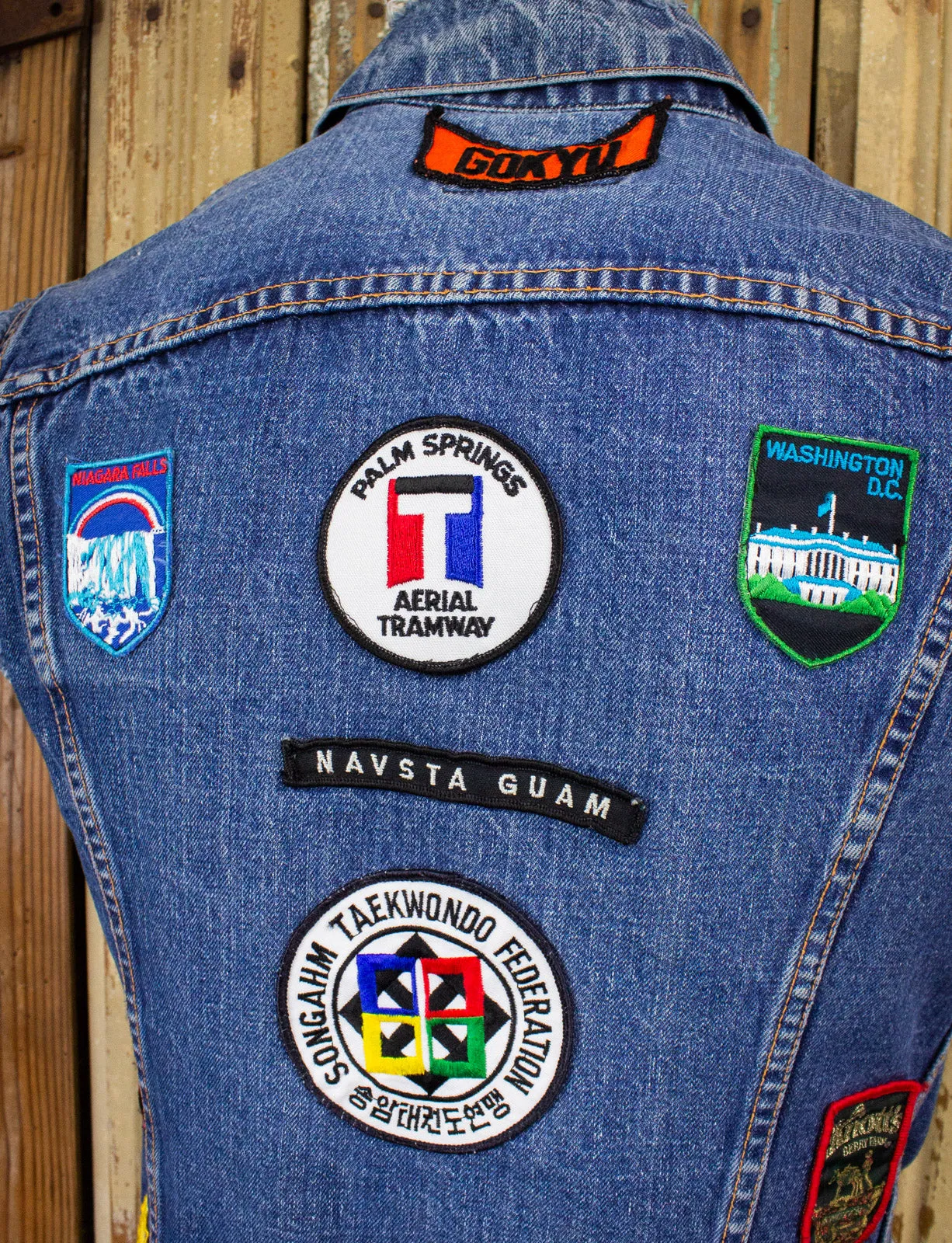 Vintage Levi's Big E Denim Vest With Patches 60s Small