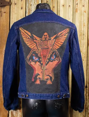 Vintage Levi's Hand Painted Triumph Denim Jacket 80s Dark Wash Small