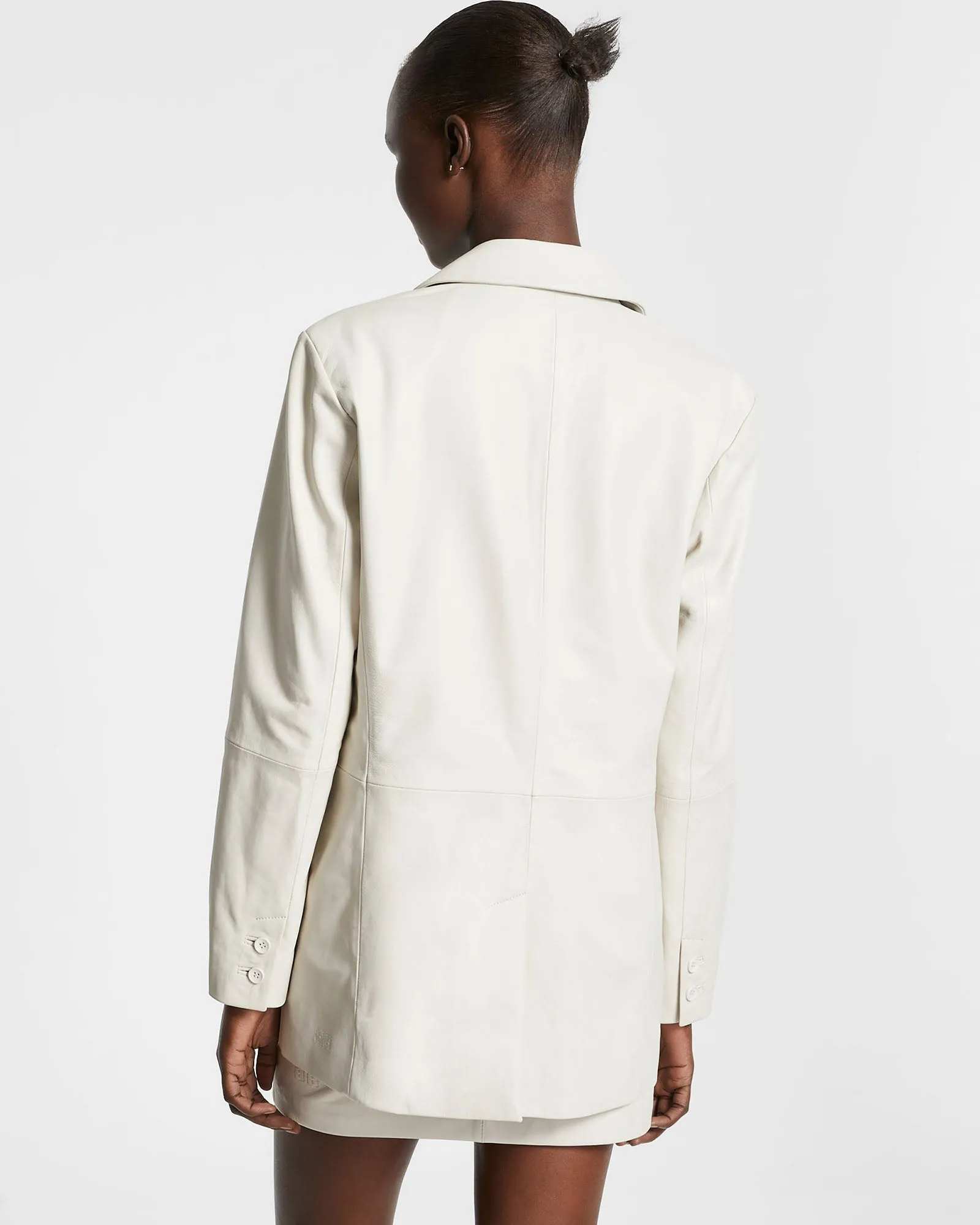 VIVIAN LEATHER BLAZER OFF WHITE