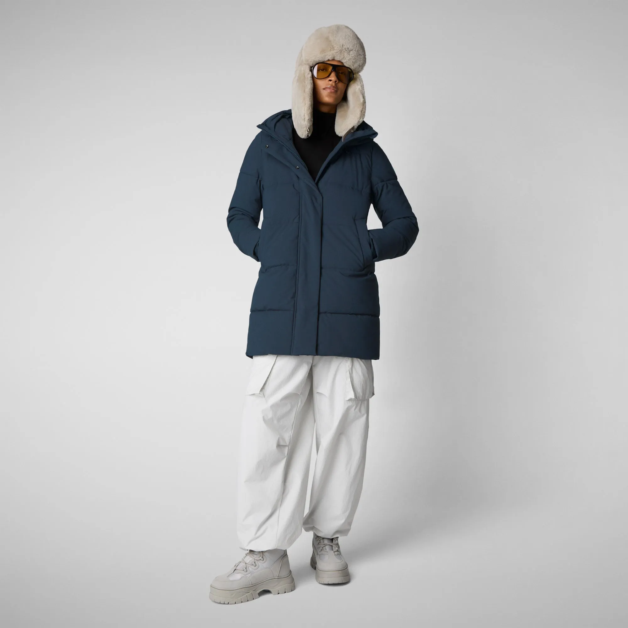 Women's Hooded Parka Bethany in blue black