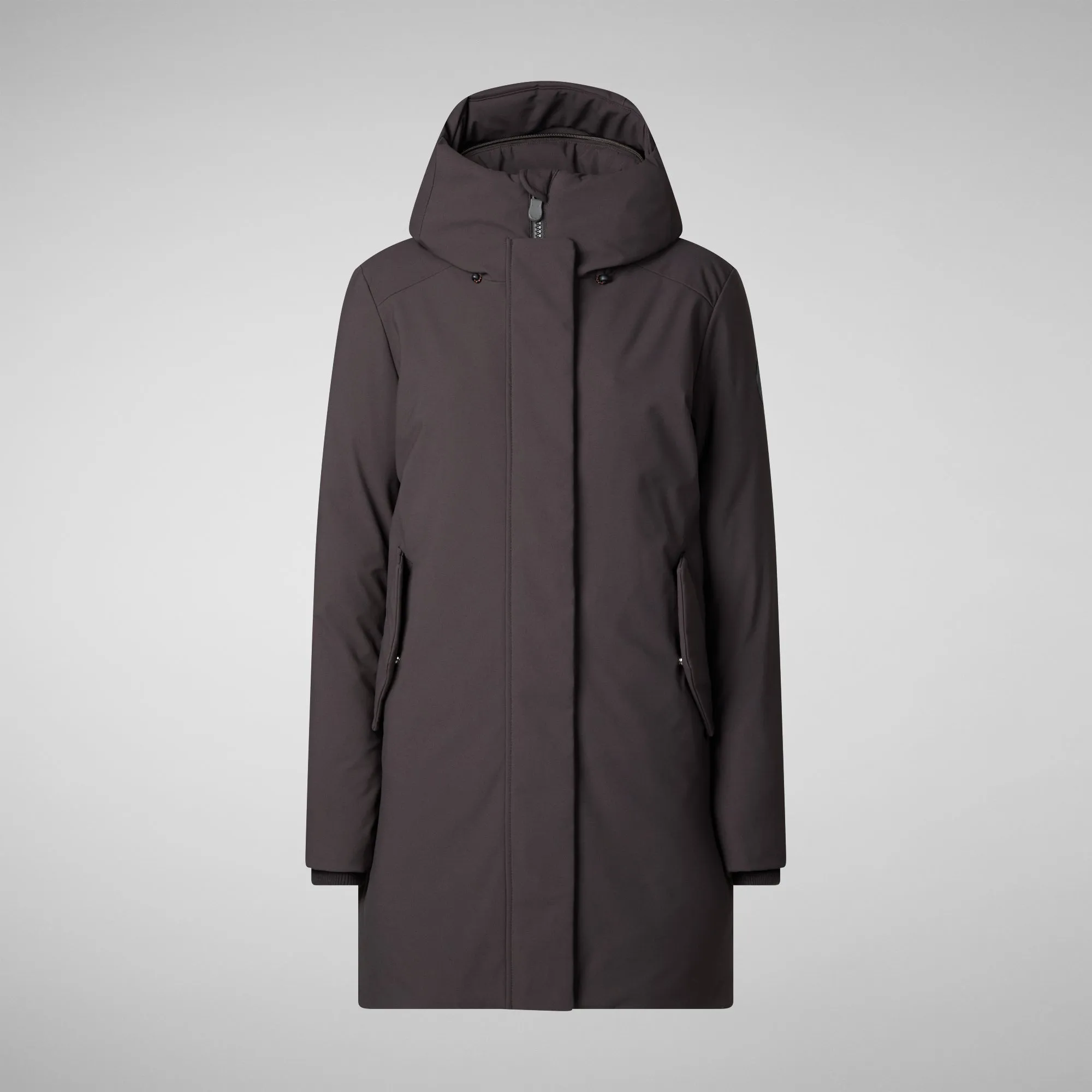 Women's hooded parka nellie in brown black